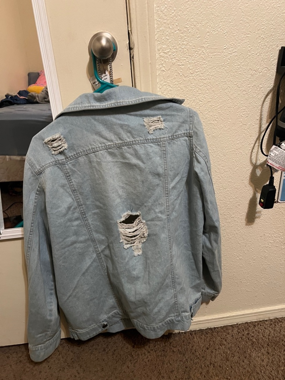 Light Blue Distressed Jean Jacket - Women's Denim Jacket